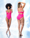 Radiant Comfort:  Hot Pink Mesh Bodysuit